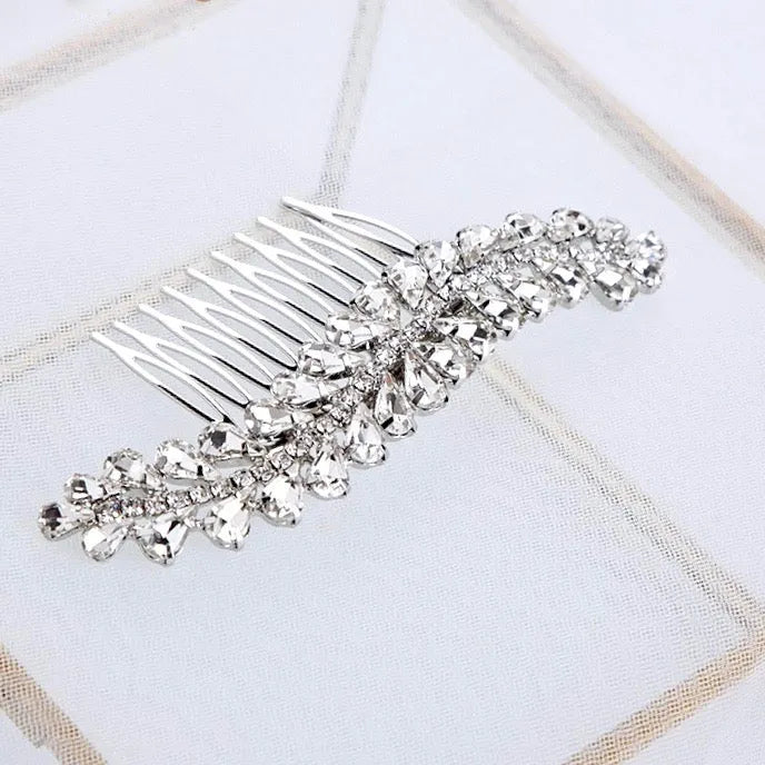 Wedding Hair Accessories - Silver Austrian Crystal Bridal Hair Comb