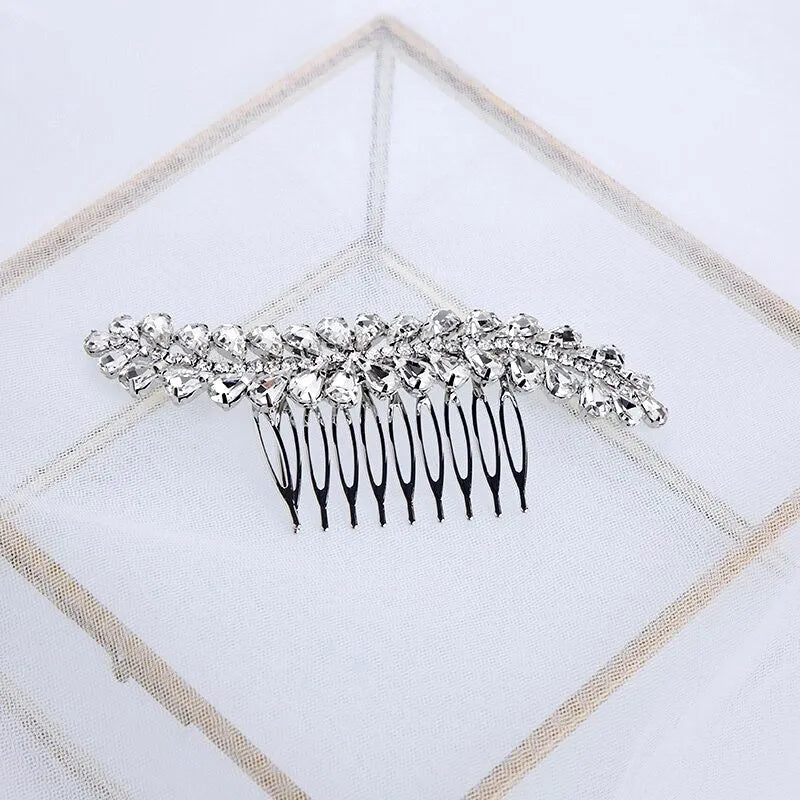 Wedding Hair Accessories - Silver Austrian Crystal Bridal Hair Comb