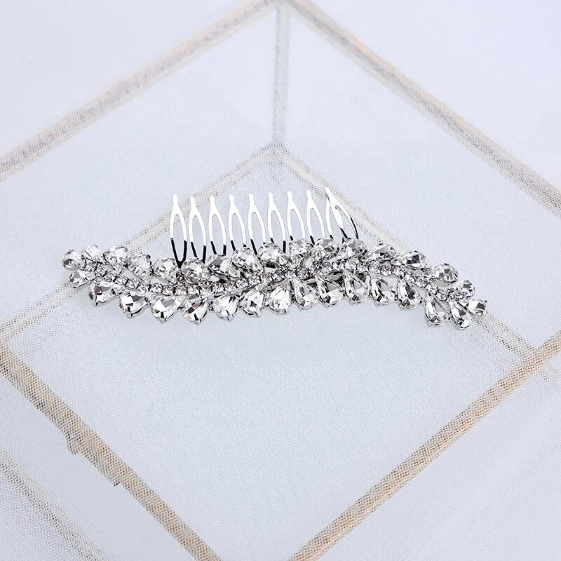 Wedding Hair Accessories - Silver Austrian Crystal Bridal Hair Comb