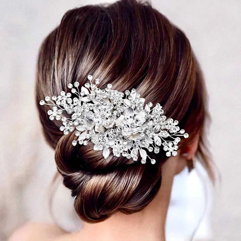 Wedding Hair Accessories - Silver Crystal Bridal Hair Comb