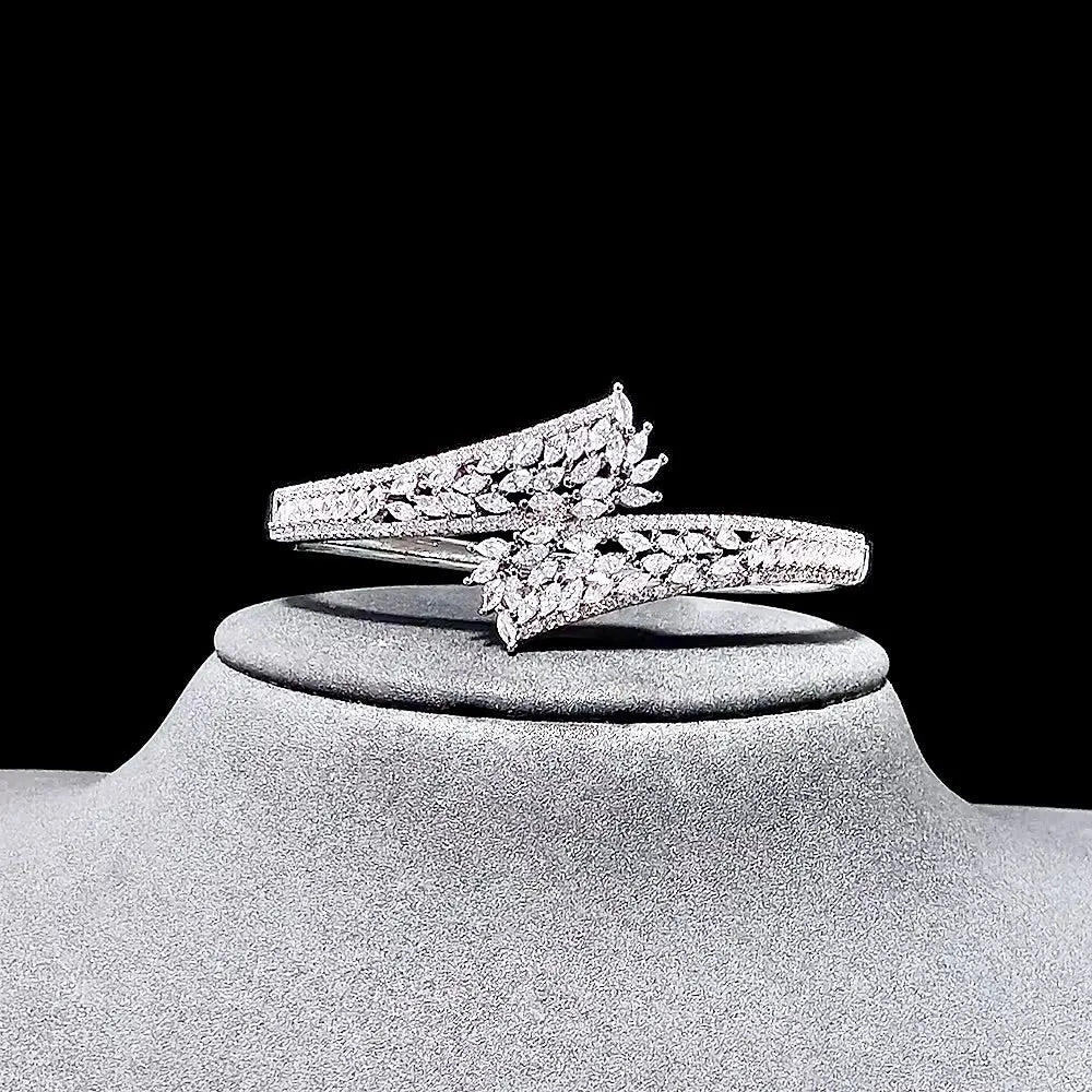 Wedding Jewelry - Silver Cubic Zirconia Bridal Bracelet