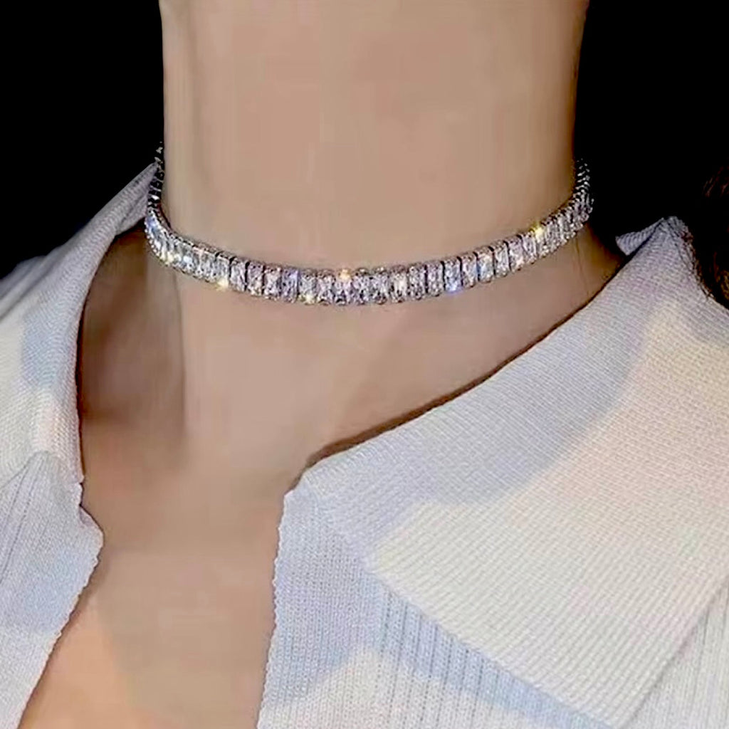 Wedding Jewelry - Cubic Zirconia Bridal Choker Necklace