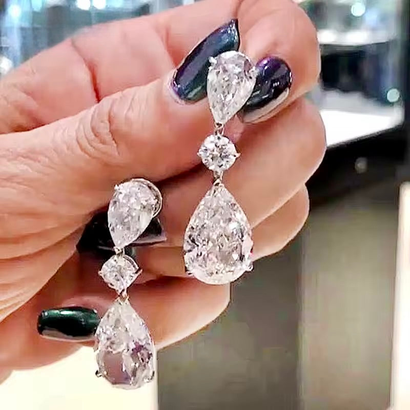 Wedding Jewelry - Silver Cubic Zirconia Bridal Earrings 'Dream'