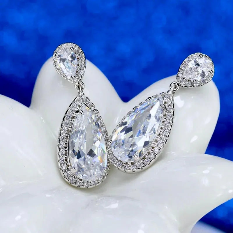 Wedding Jewelry - Cubic Zirconia Bridal Earrings 