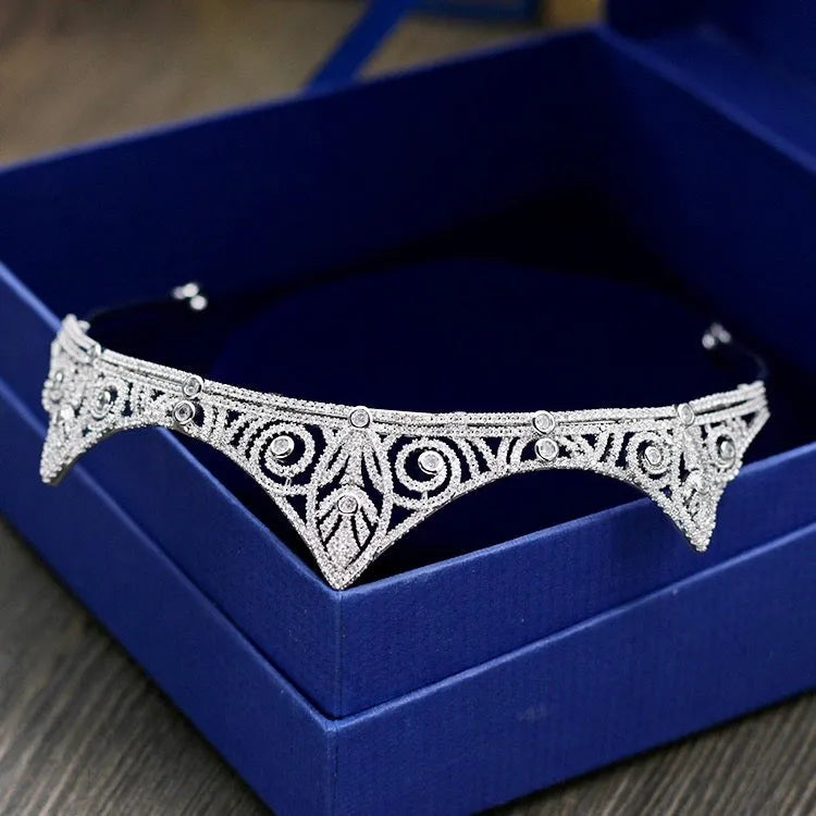 Wedding Hair Accessories - Silver Cubic Zirconia Bridal Tiara