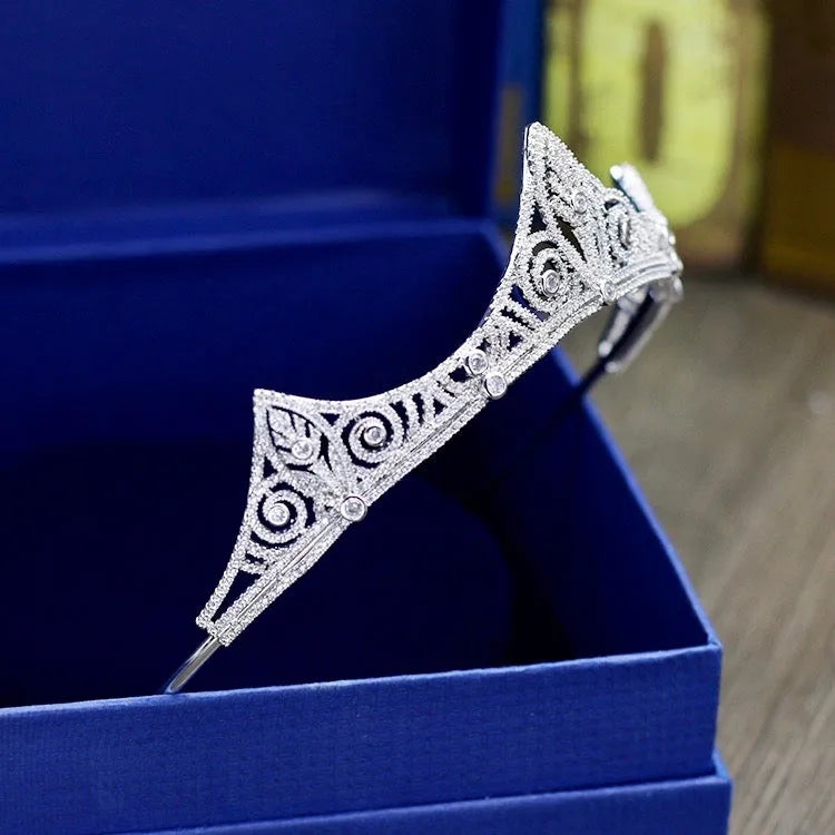Wedding Hair Accessories - Silver Cubic Zirconia Bridal Tiara
