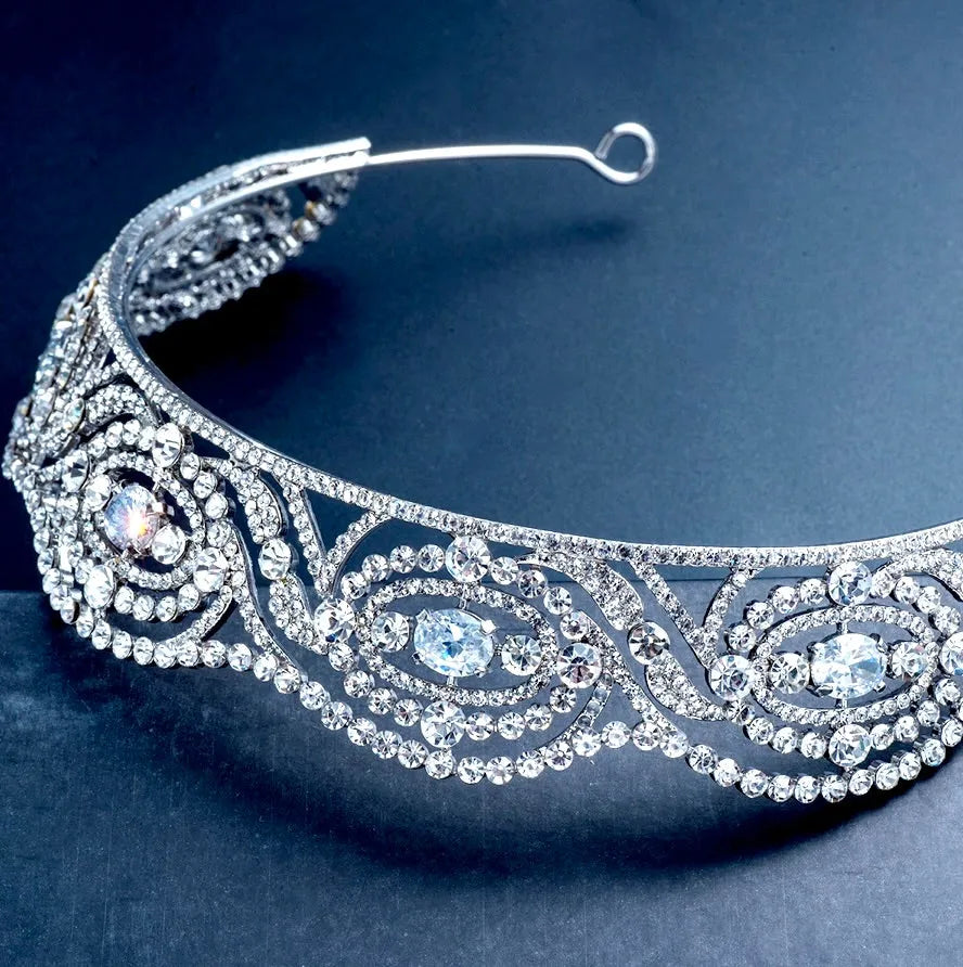 Wedding Hair Accessories - Silver Cubic Zirconia Bridal Tiara