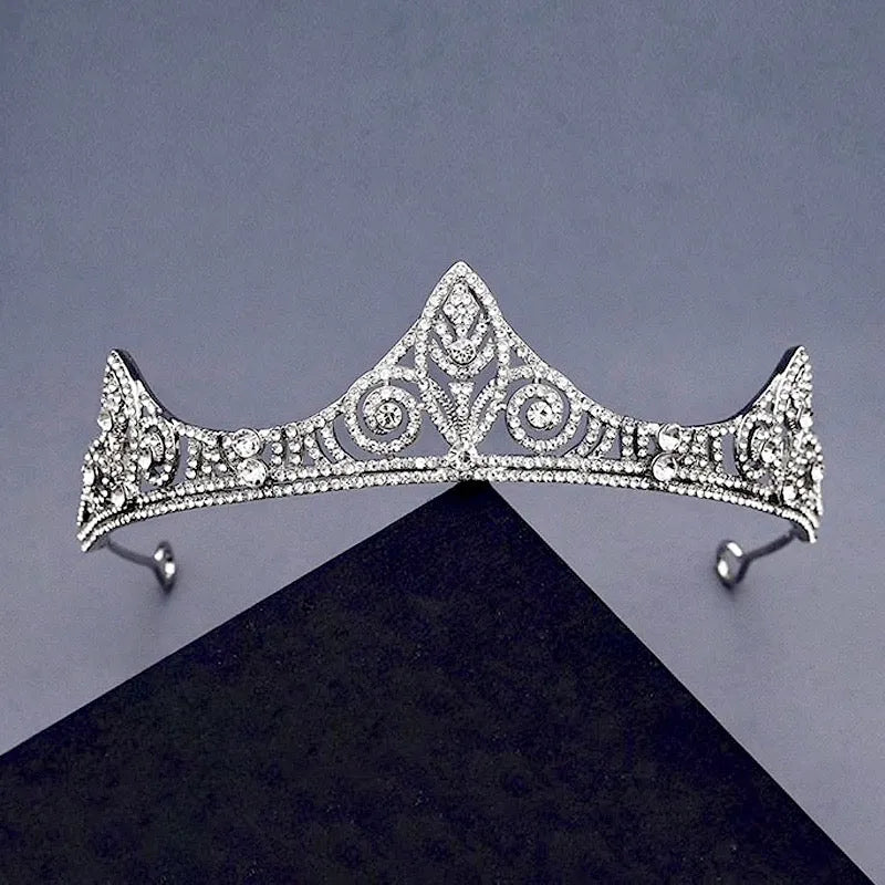 Wedding Hair Accessories - Silver Cubic Zirconia Bridal Tiara