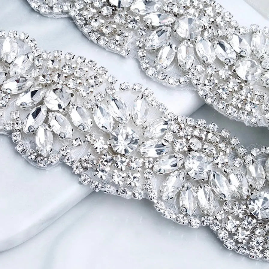 Wedding Accessories - Silver Crystal Bridal Belt/Sash