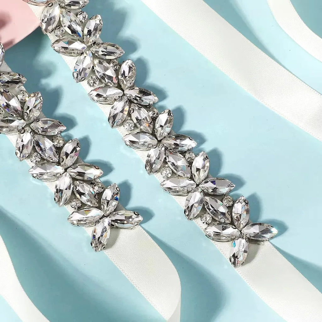 Wedding Accessories - Silver Crystal Bridal Belt/Sash