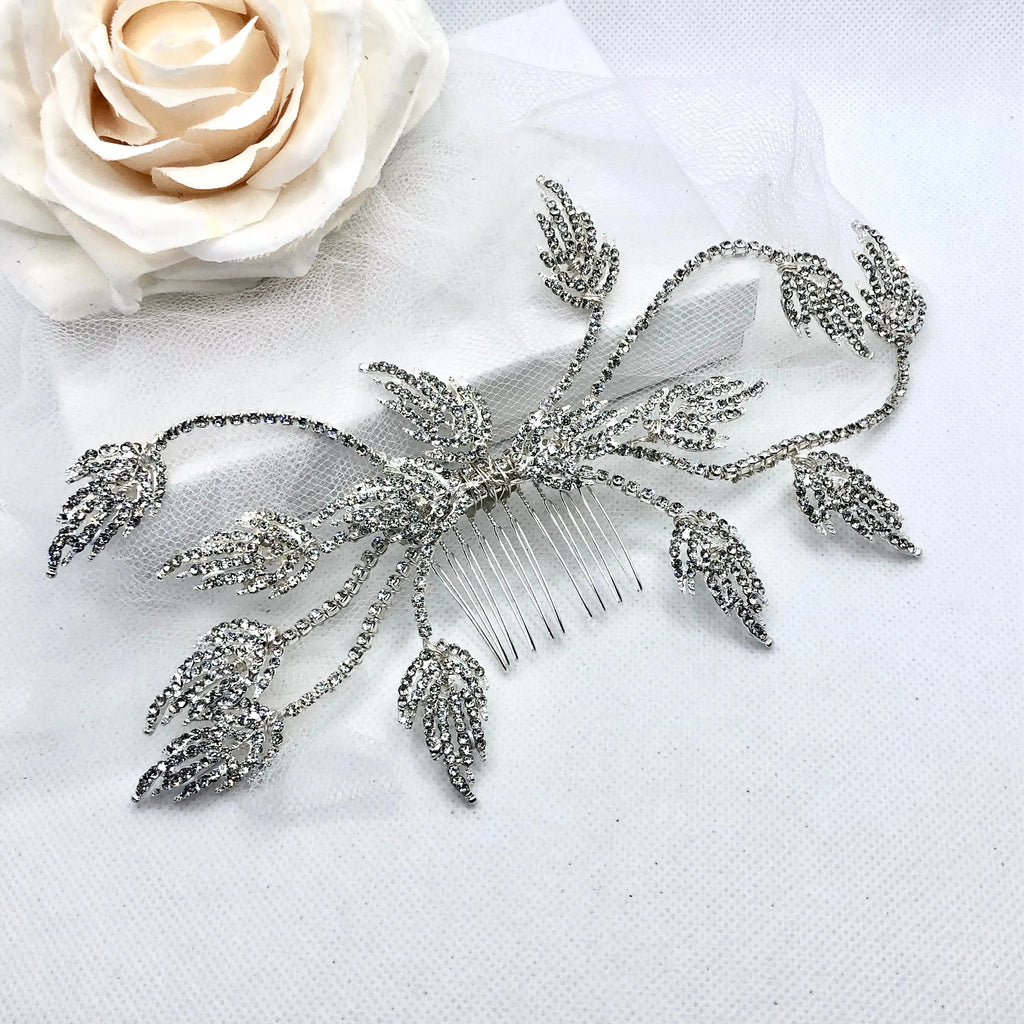 Wedding Hair Accessories - Silver Crystal Bridal Hair Comb