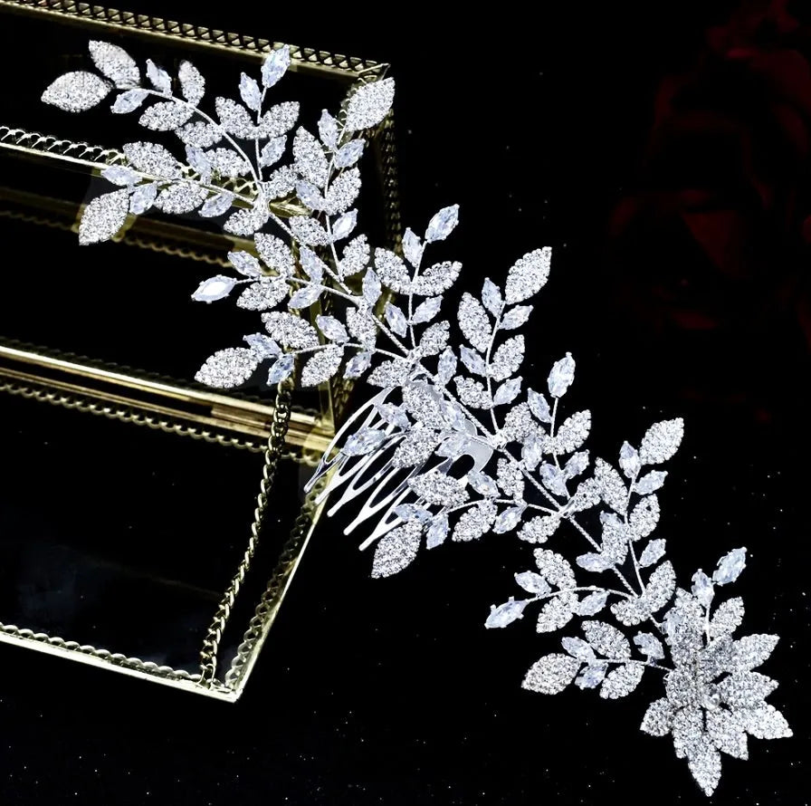 Wedding Hair Accessories - Silver Cubic Zirconia Bridal Headdress