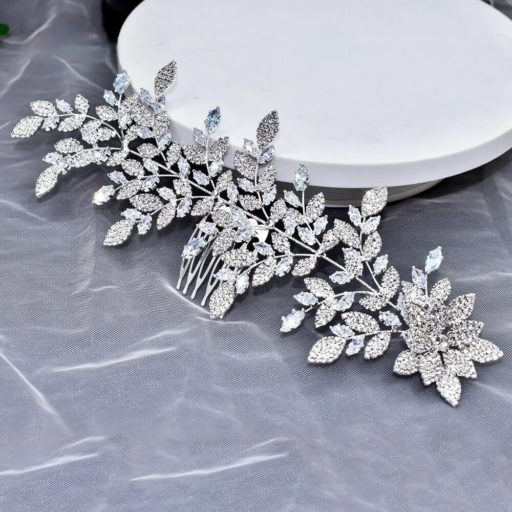 Wedding Hair Accessories - Silver Cubic Zirconia Bridal Headdress