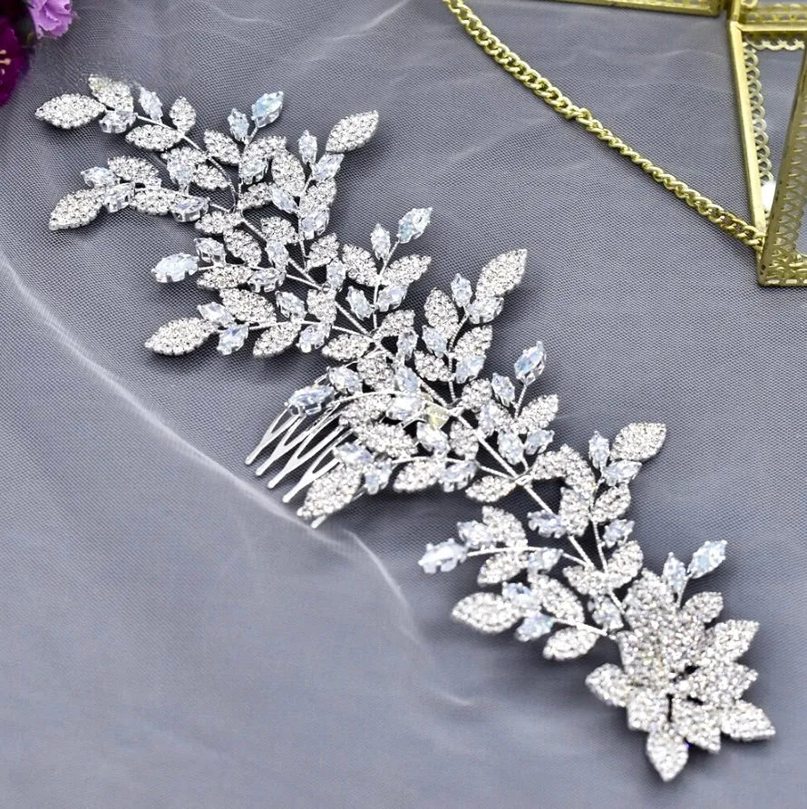 Wedding Hair Accessories - Silver Cubic Zirconia Bridal Headdress