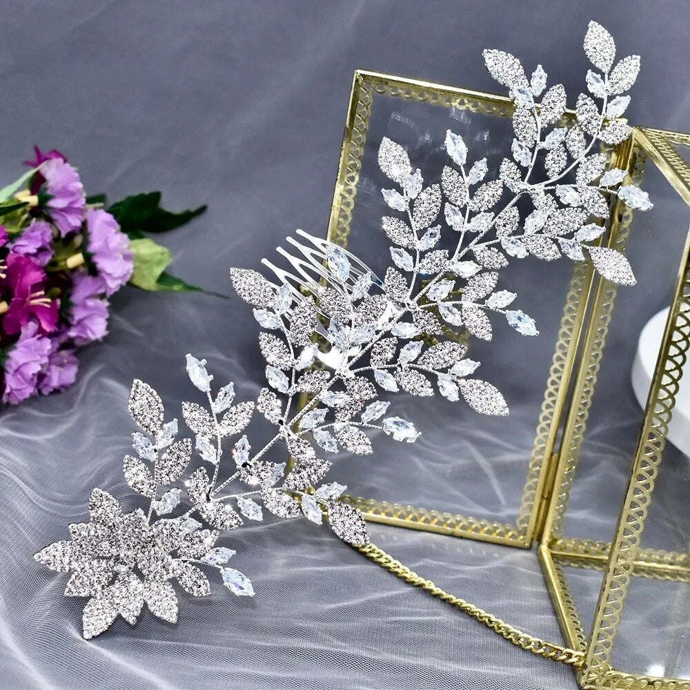 Wedding Hair Accessories - Silver Cubic Zirconia Bridal Headdress