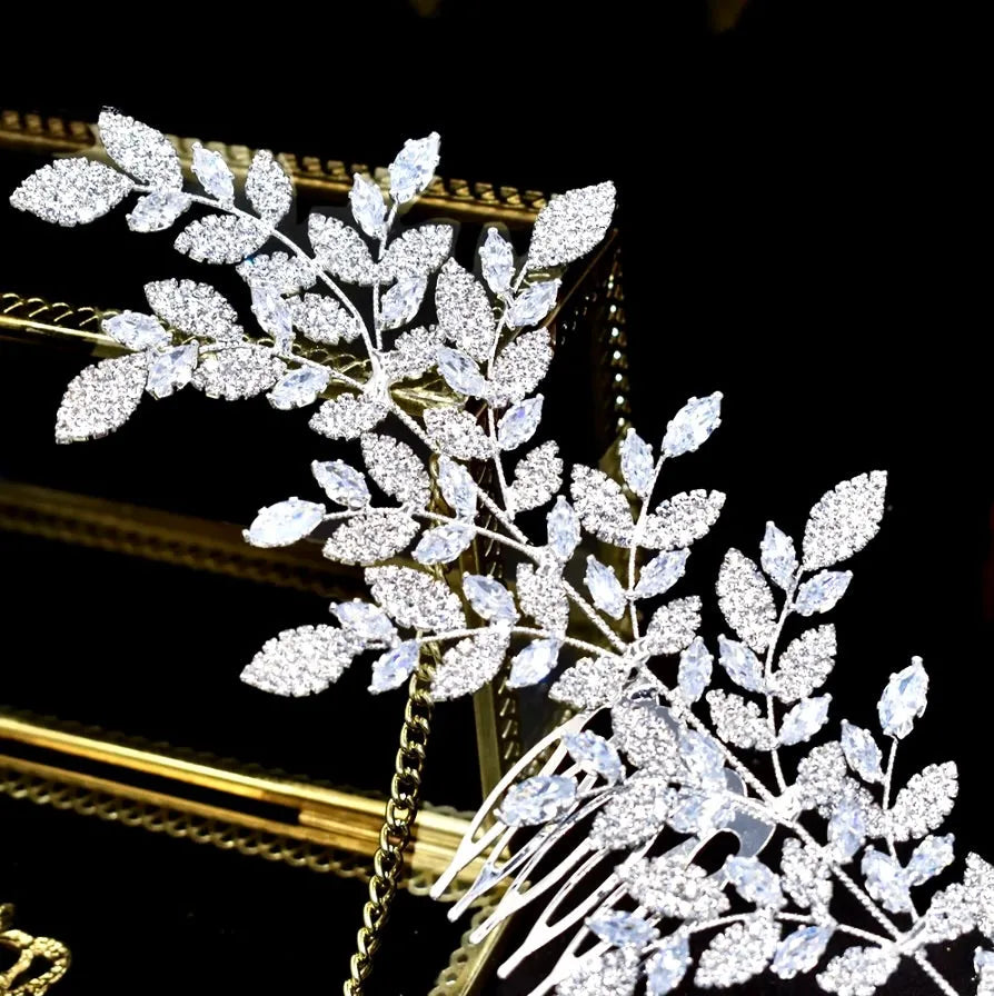 Wedding Hair Accessories - Silver Cubic Zirconia Bridal Headdress