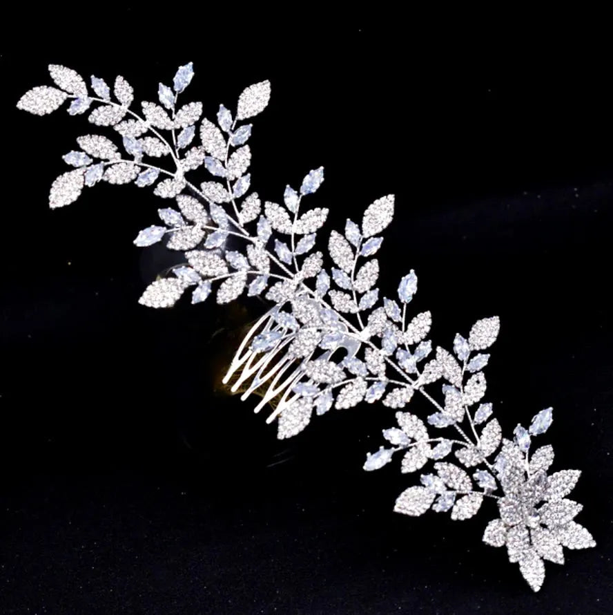 Wedding Hair Accessories - Silver Cubic Zirconia Bridal Headdress