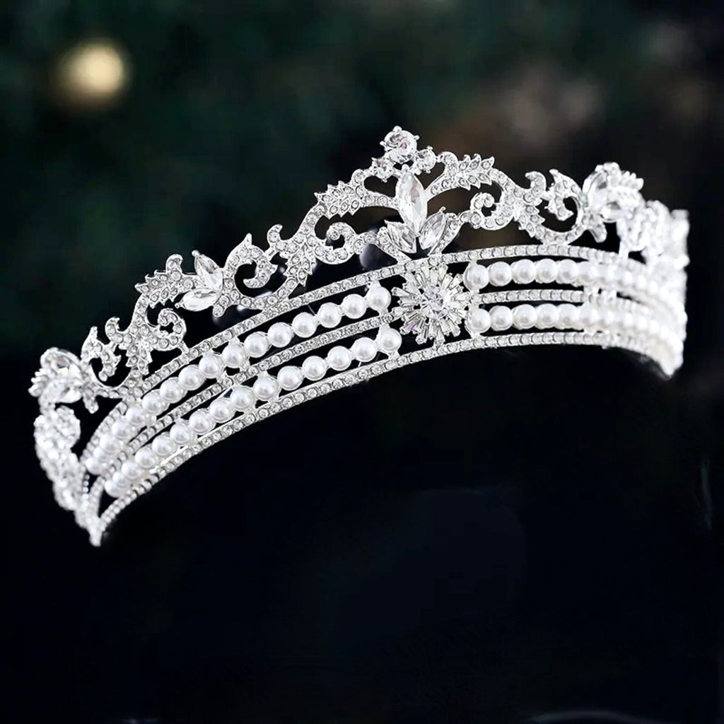 Wedding Hair Accessories - Silver Pearl Bridal Tiara