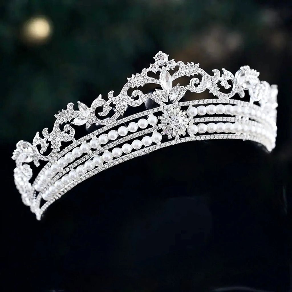 Wedding Hair Accessories - Silver Pearl Bridal Tiara