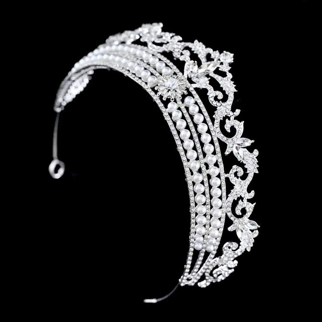 Wedding Hair Accessories - Silver Pearl Bridal Tiara