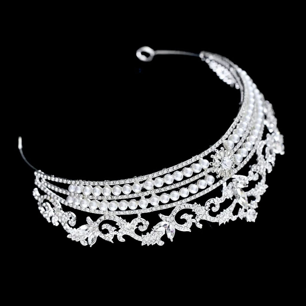 Wedding Hair Accessories - Silver Pearl Bridal Tiara