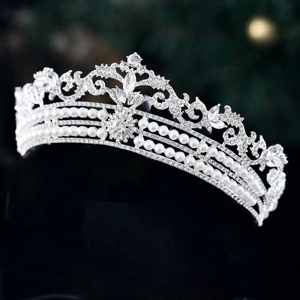 Wedding Hair Accessories - Silver Pearl Bridal Tiara