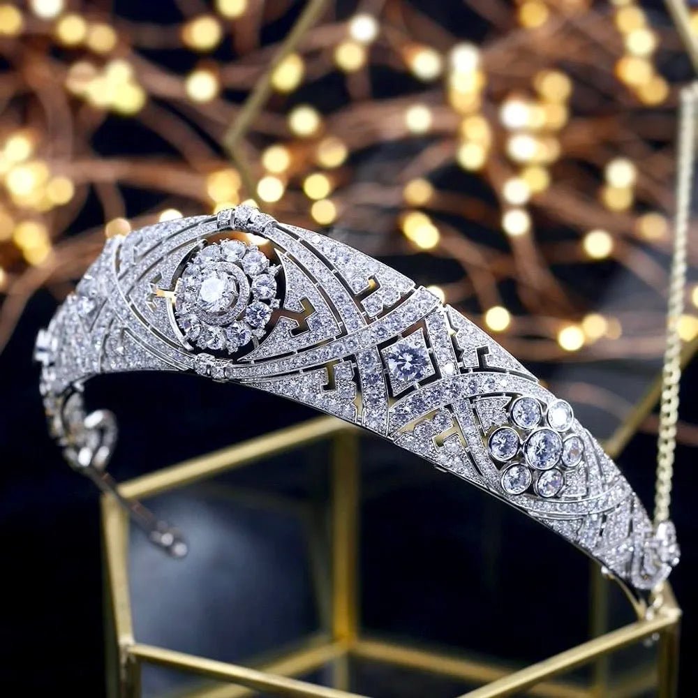 Wedding Hair Accessories - Silver Cubic Zirconia Bridal Tiara