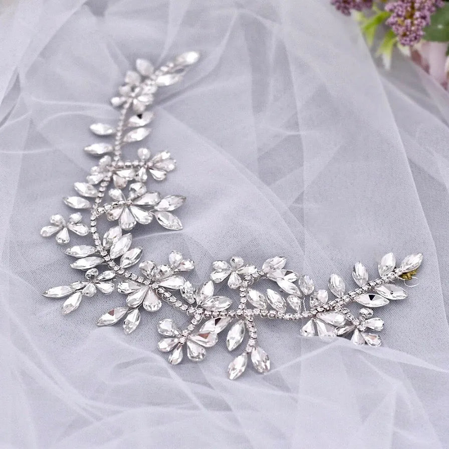 Wedding Hair Accessories - Silver Crystal Bridal Headband / Hair Vine