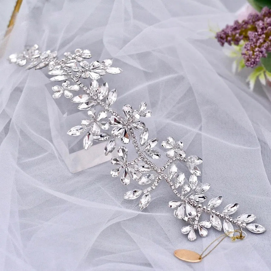 Wedding Hair Accessories - Silver Crystal Bridal Headband / Hair Vine