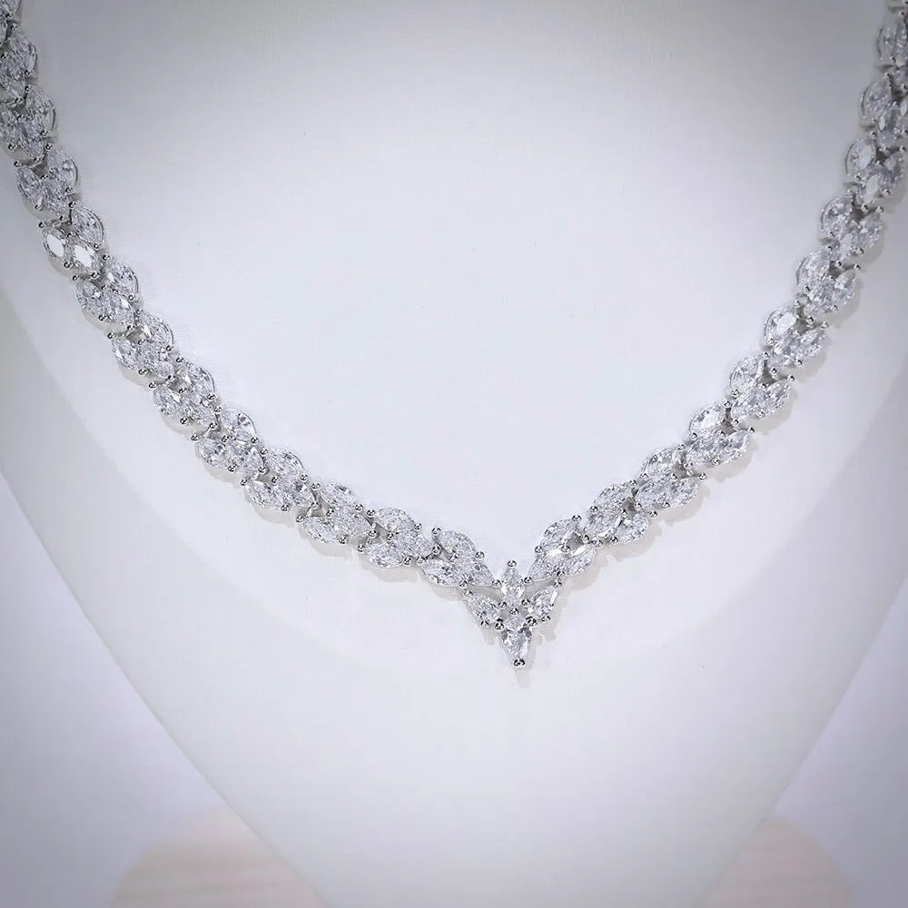 Wedding Jewelry - Silver Cubic Zirconia Bridal Three-Piece Jewelry Set