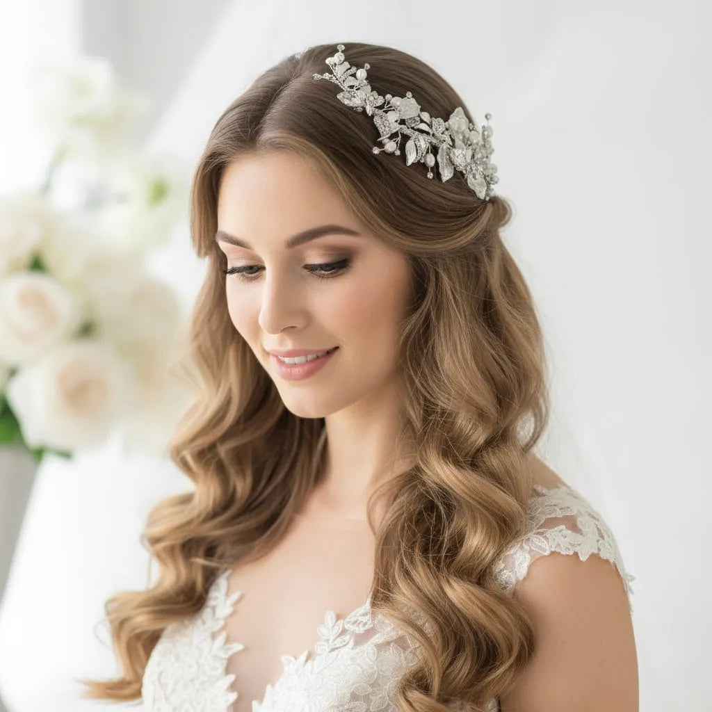 Wedding Hair Accessories - Freshwater Pearl and Crystal Bridal Hair Comb