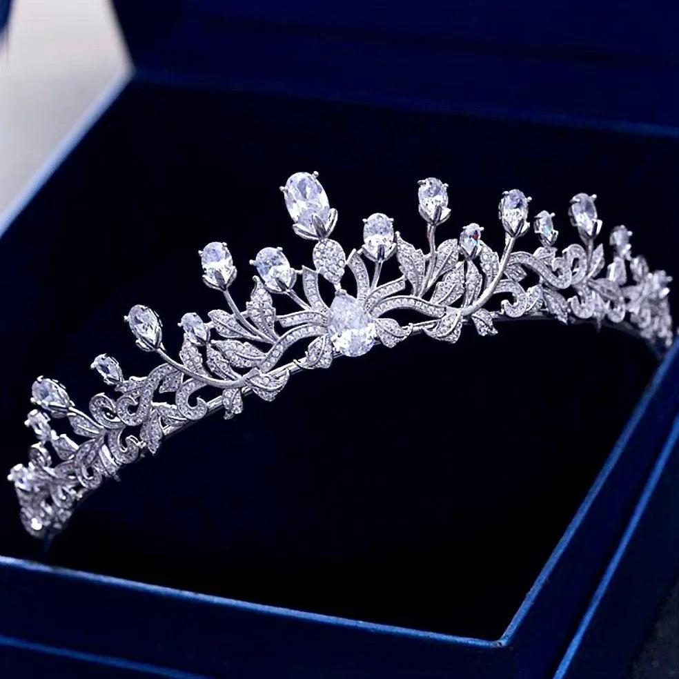 Wedding Hair Accessories - Silver Cubic Zirconia Bridal Tiara