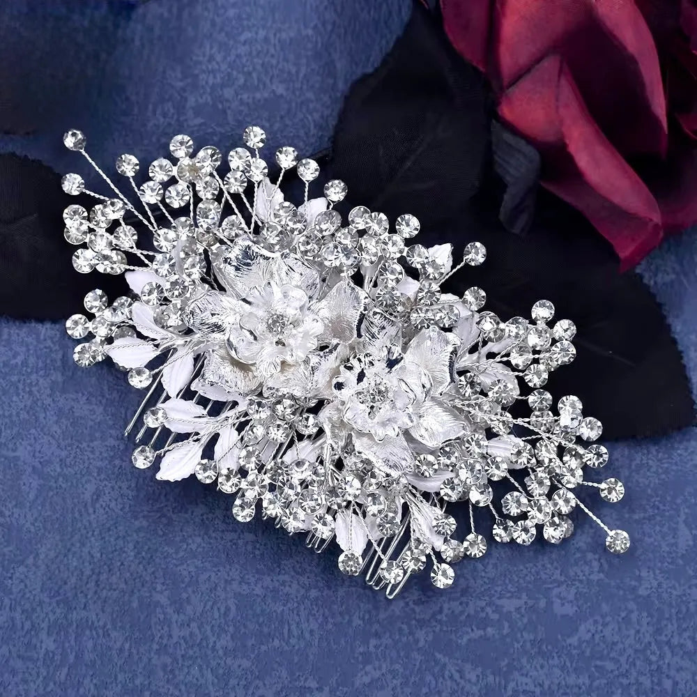 Wedding Hair Accessories - Silver Crystal Bridal Hair Comb