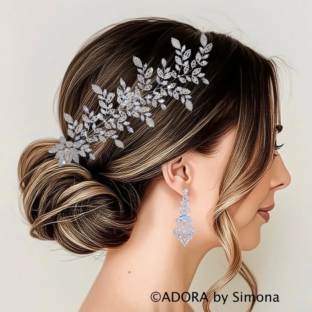 Wedding Hair Accessories - Silver Cubic Zirconia Bridal Headdress