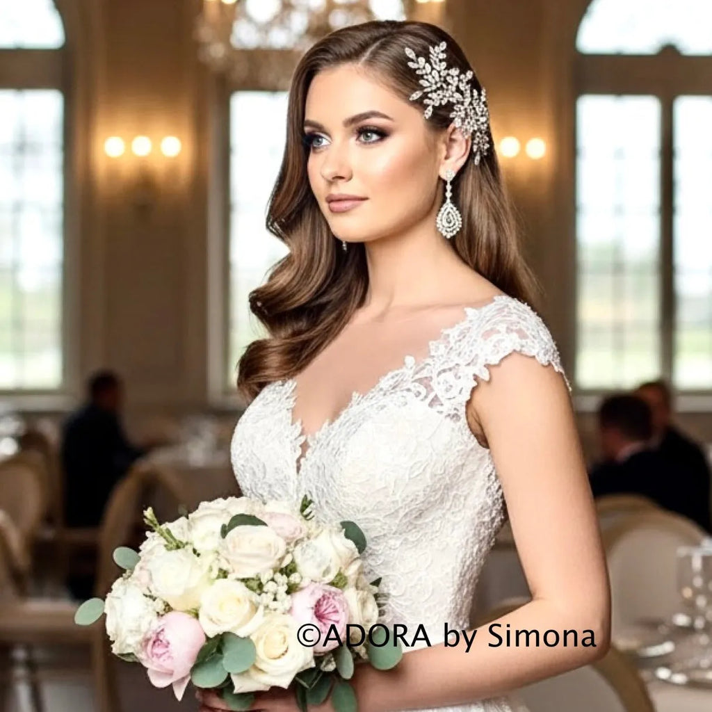 Wedding Hair Accessories - Silver Cubic Zirconia Bridal Headdress