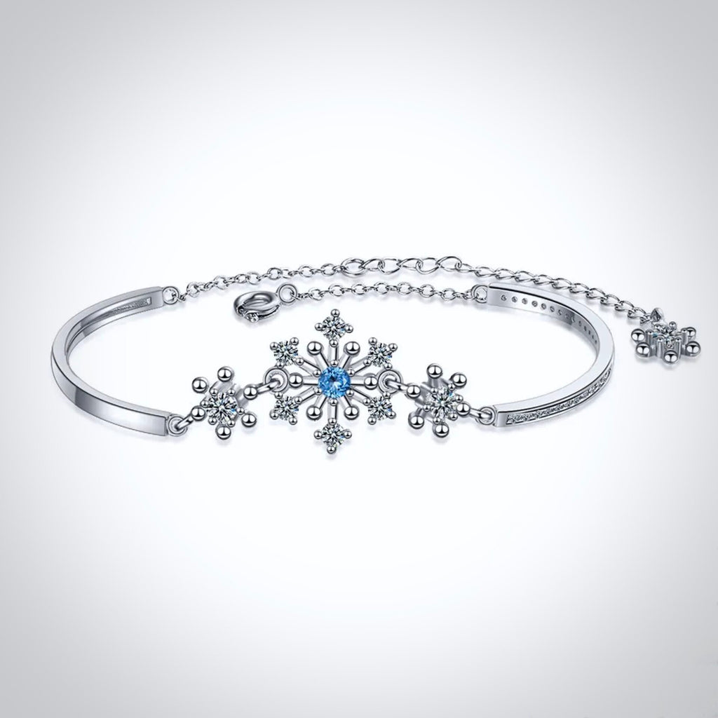 Wedding Jewelry - Snowflake Blue Bridal Bracelet