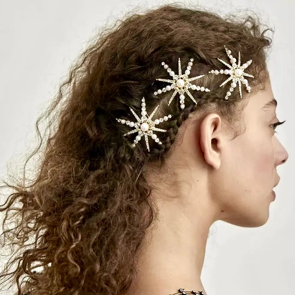 Wedding Hair Accessories - Snowflake Bridal Hair Comb - Available in Silver and Gold