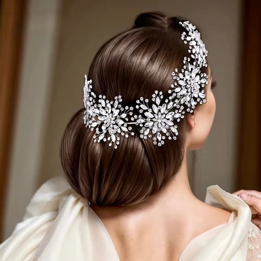 Wedding Hair Accessories - Winter Snowflake Bridal Headband 