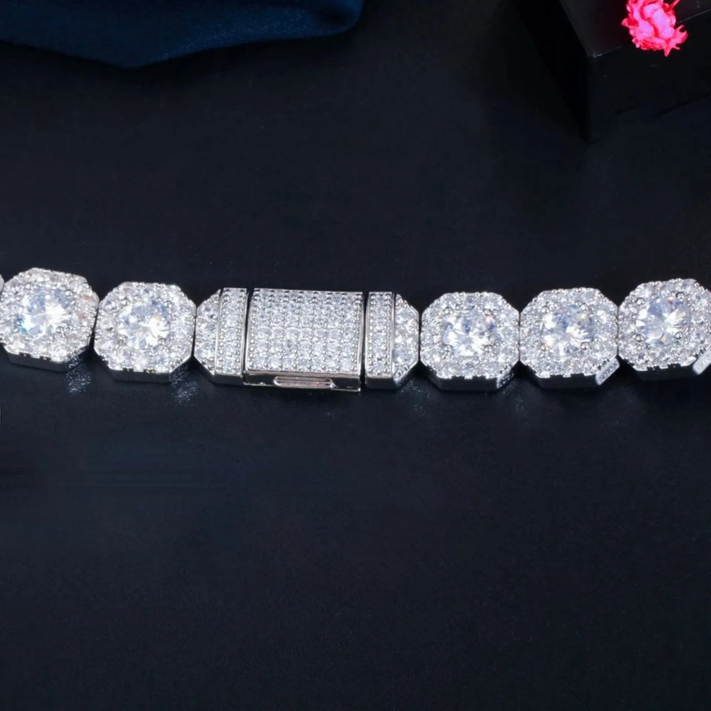 Wedding Jewelry - Square Cubic Zirconia Bridal Bracelet