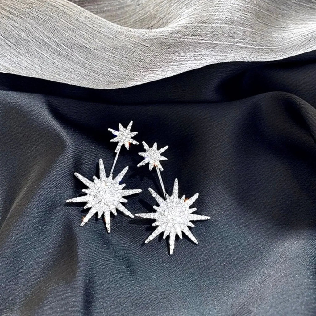 Wedding Jewelry - Star Cubic Zirconia Bridal Earring Jackets