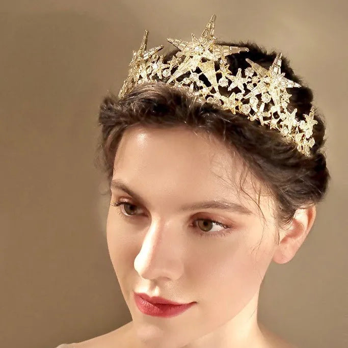 Wedding Hair Accessories - Star Bridal Tiara - Available in Gold and Silver