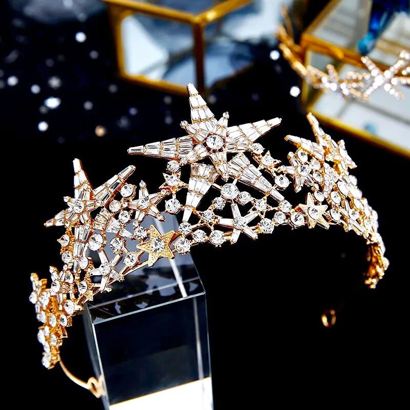 Wedding Hair Accessories - Star Bridal Tiara - Available in Gold and Silver