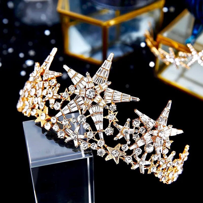 Wedding Hair Accessories - Star Bridal Tiara - Available in Gold and Silver