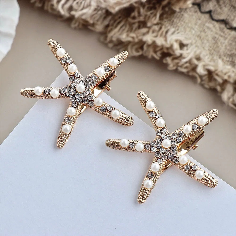 Wedding Hair Accessories - Starfish Bridal Hair Clip - Available in Gold and Silver