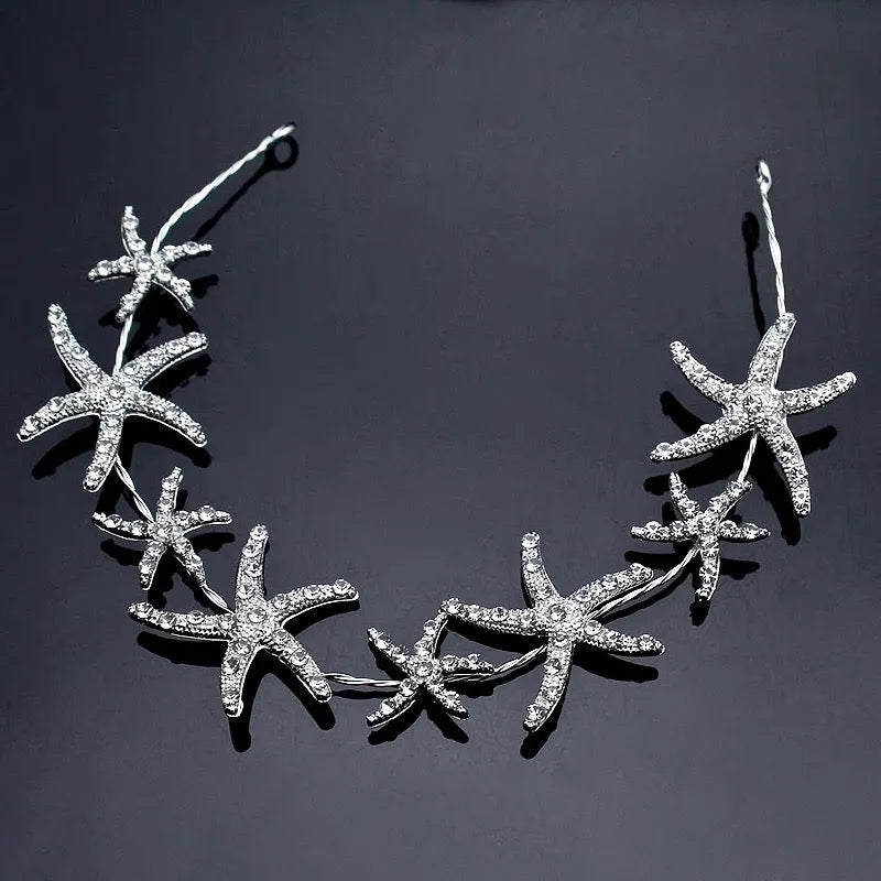 Wedding Hair Accessories - Pearl and Crystal Sea Star Bridal Headband