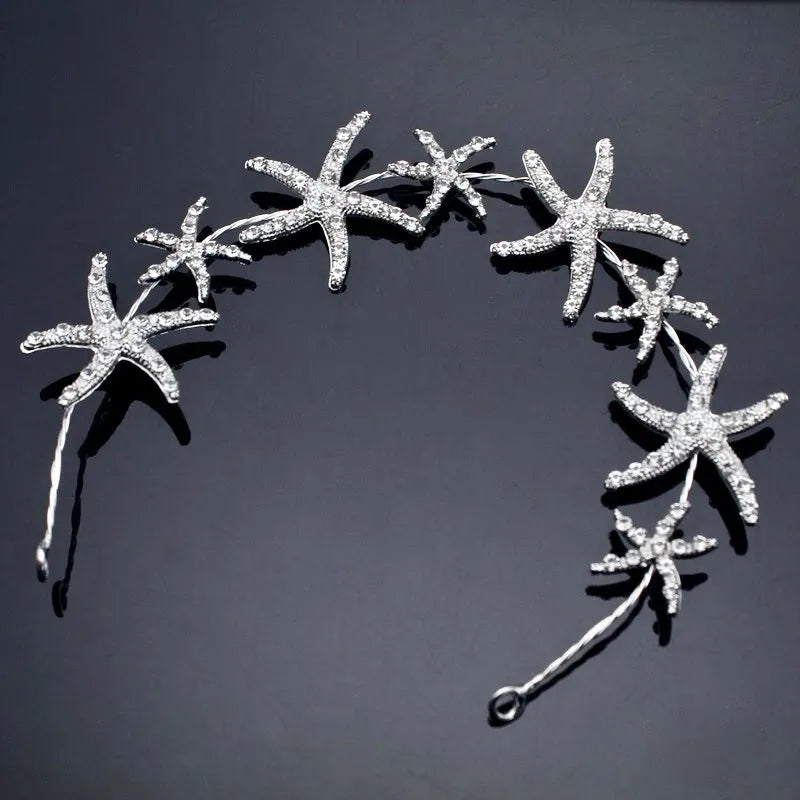 Wedding Hair Accessories - Pearl and Crystal Sea Star Bridal Headband