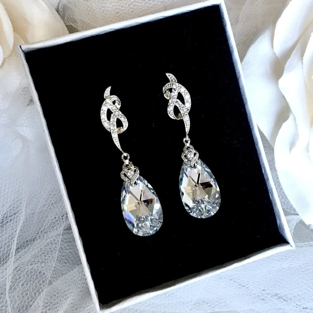 Wedding Jewelry - Swarovski Crystal Bridal Earrings