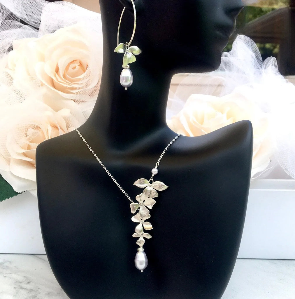 Pearl Wedding Jewelry Sets - Pearl and Sterling Silver Bridal Jewelry Set - More Colors