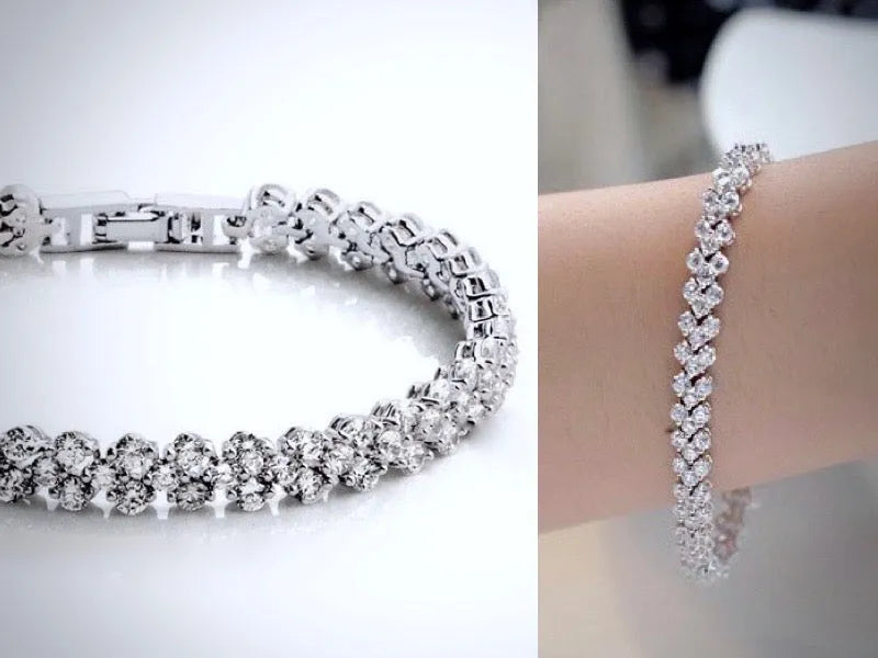 Wedding Jewelry - Silver Cubic Zirconia Bridal Three-Piece Jewelry Set