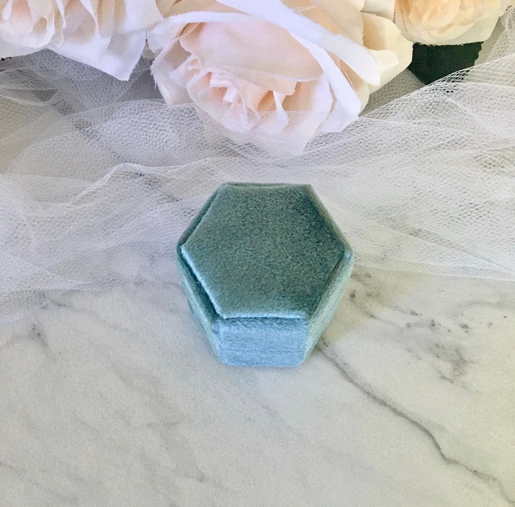 Wedding Accessories - Velvet Heirloom Hexagon Ring Box - More Colors Available